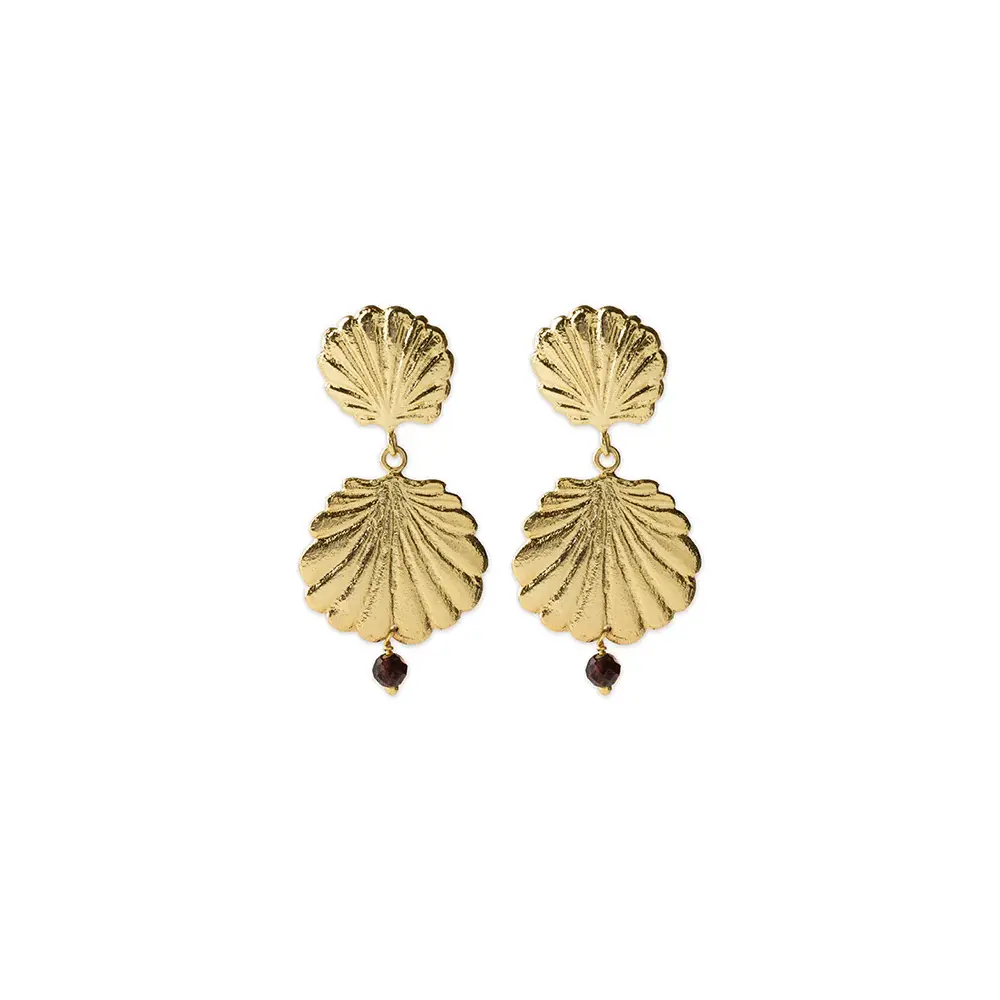 A BEAUTIFUL STORY BS EXPRESSIVE GARNET EARRINGS