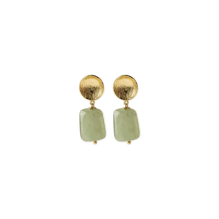 A BEAUTIFUL STORY BS EASE AVENTURINE EARRINGS