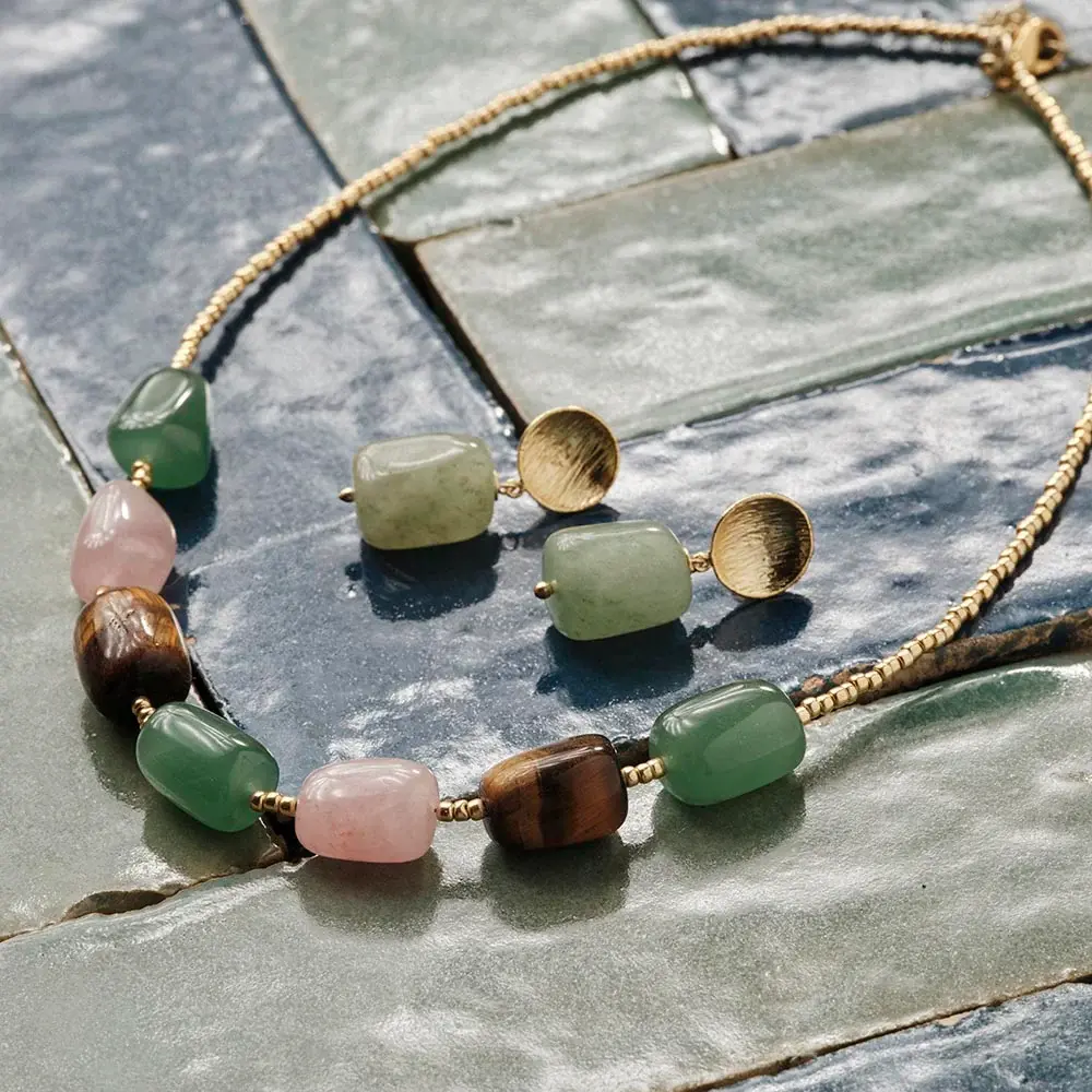 A BEAUTIFUL STORY BS EASE AVENTURINE EARRINGS