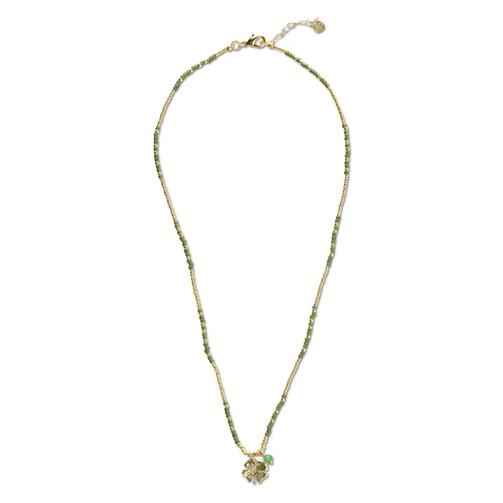 A BEAUTIFUL STORY BS HONORED  (klaver) AVENTURINE NECKLACE