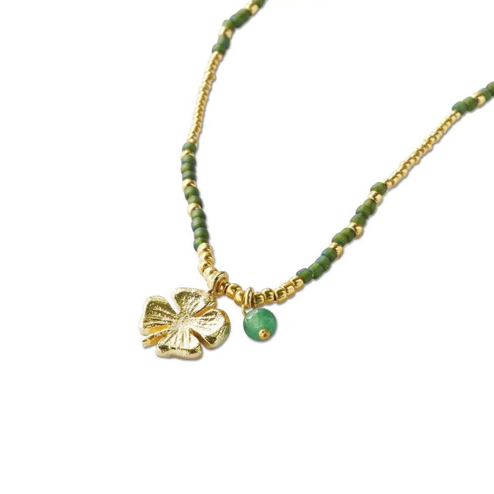 A BEAUTIFUL STORY BS HONORED  (klaver) AVENTURINE NECKLACE