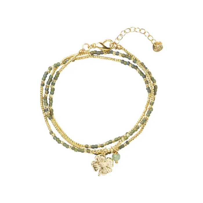 A BEAUTIFUL STORY BS HONORED  (klaver) AVENTURINE NECKLACE