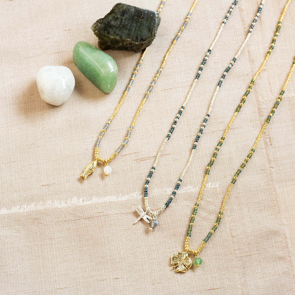 A BEAUTIFUL STORY BS HONORED  (klaver) AVENTURINE NECKLACE