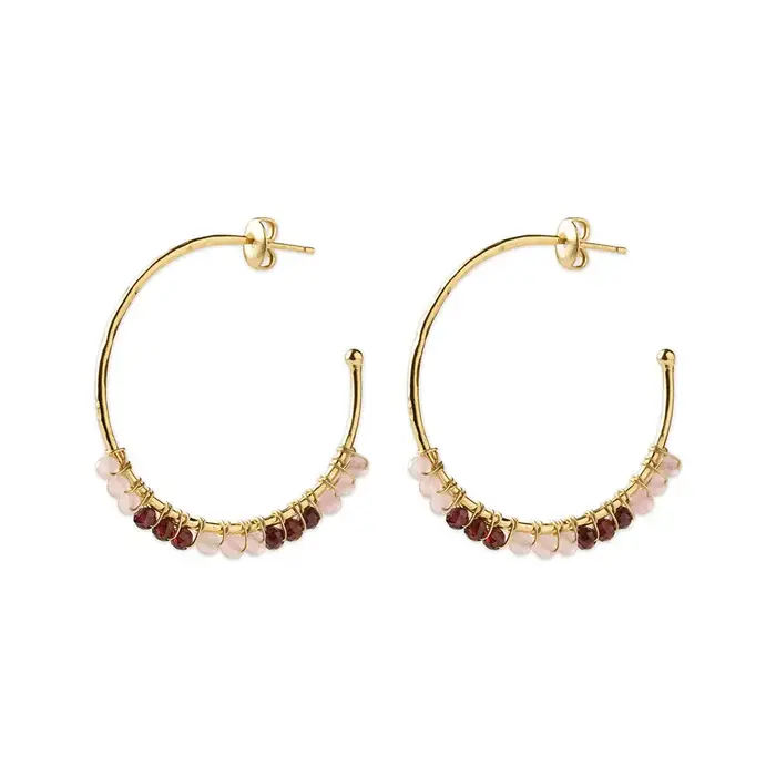 A BEAUTIFUL STORY BS MUSE ROSE QUART GARNET EARRINGS