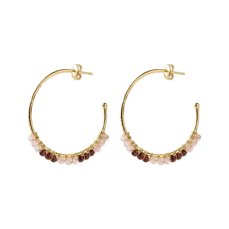 A BEAUTIFUL STORY BS MUSE ROSE QUART GARNET EARRINGS