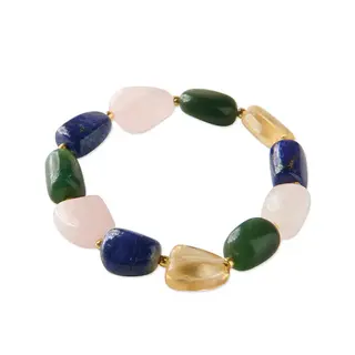 A BEAUTIFUL STORY BS WORTHY AVENTURINE ROSE QUARTZ LAPIS CITRINE BRACELET