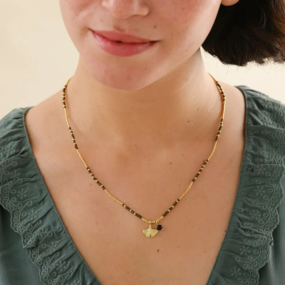 A BEAUTIFUL STORY BS HONORED BLACK ONYX  NECKLACE