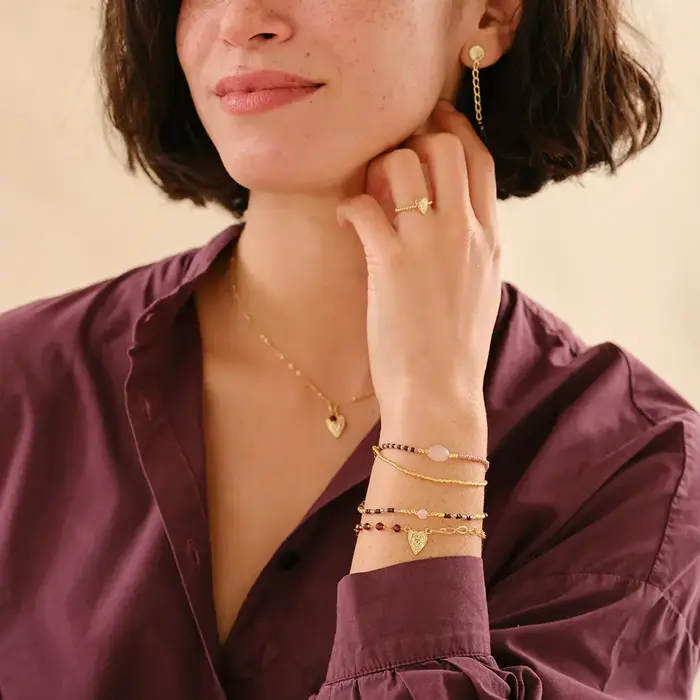 A BEAUTIFUL STORY BS SENSIBLE ROSE QUARTZ BRACELET