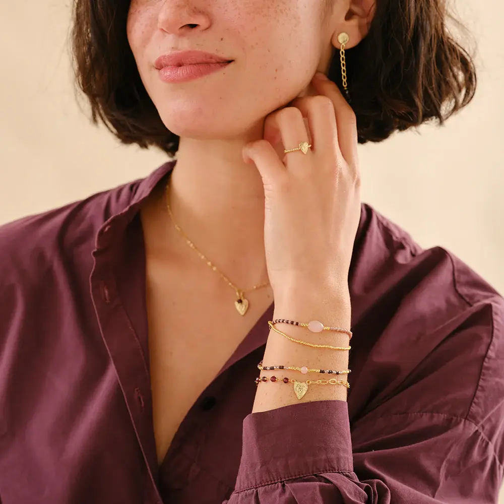 A BEAUTIFUL STORY BS SENSIBLE ROSE QUARTZ BRACELET