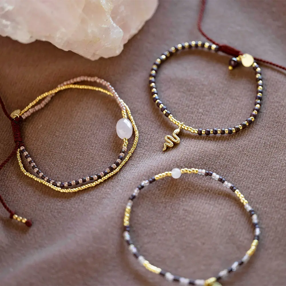 A BEAUTIFUL STORY BS SENSIBLE ROSE QUARTZ BRACELET