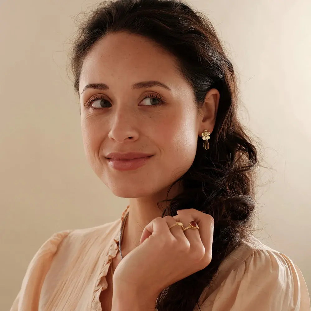 A BEAUTIFUL STORY BS EMBER ( bloem) CITRINE EARRINGS