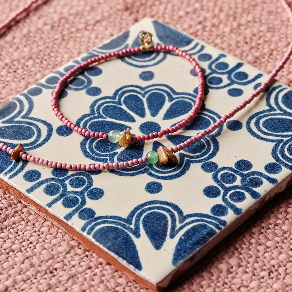 A BEAUTIFUL STORY BS EVOLVING TIGER EYE AVENTURINE NECKLACE