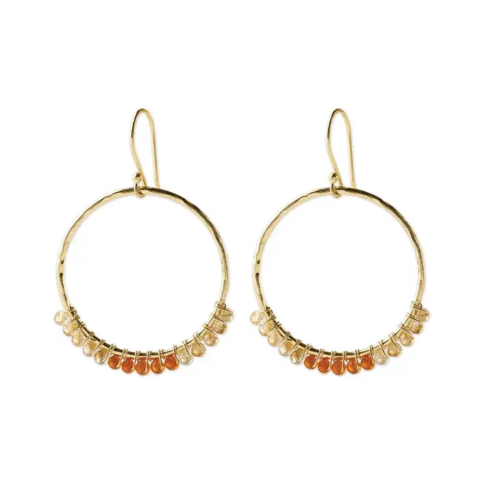 A BEAUTIFUL STORY BS EMERGING CITRINE CARNELIAN EARRINGS