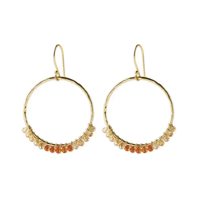 A BEAUTIFUL STORY BS EMERGING CITRINE CARNELIAN EARRINGS