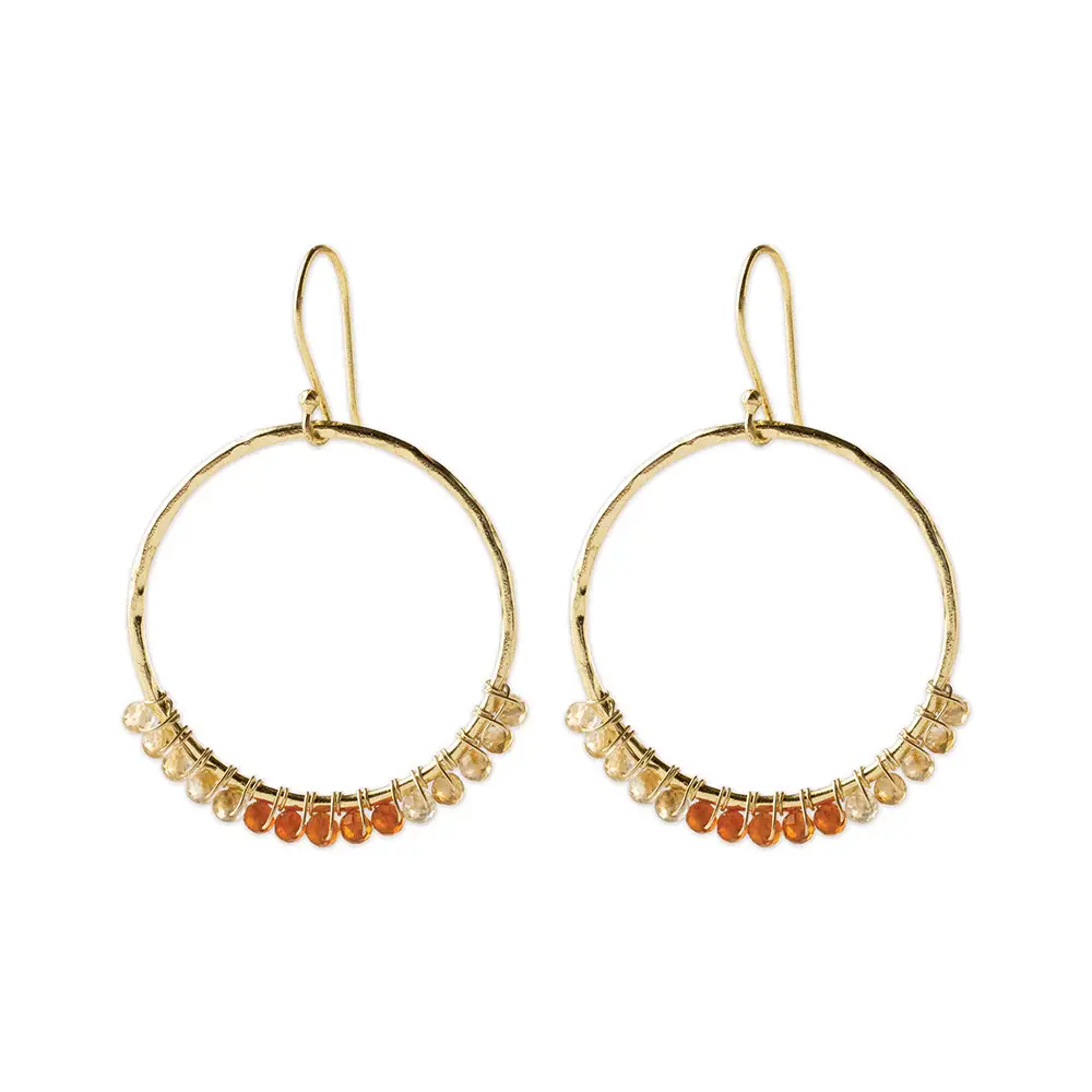 A BEAUTIFUL STORY BS EMERGING CITRINE CARNELIAN EARRINGS
