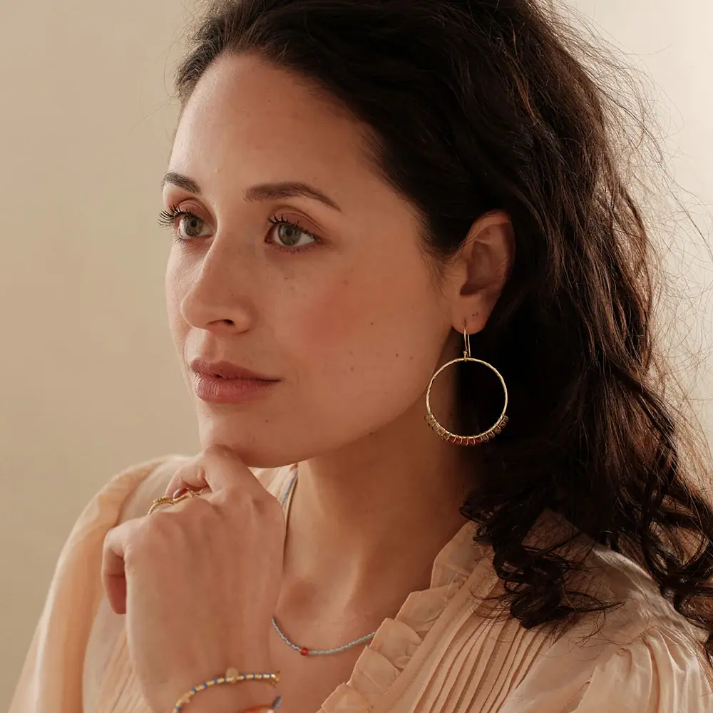 A BEAUTIFUL STORY BS EMERGING CITRINE CARNELIAN EARRINGS