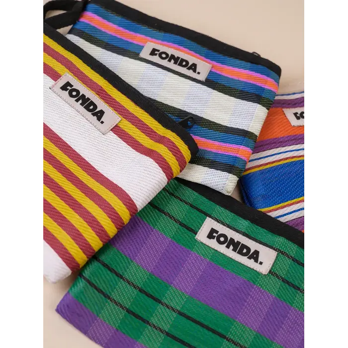 FONDA FONDA POUCH FLAT 004 (BLAUW - ORANJE)