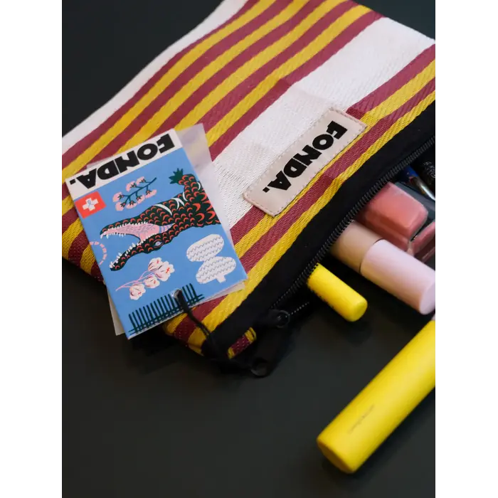 FONDA FONDA POUCH FLAT 004 (BLAUW - ORANJE)