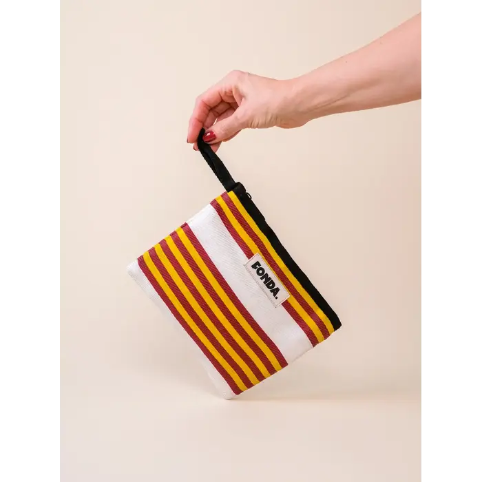 FONDA FONDA POUCH FLAT 004 (BLAUW - ORANJE)