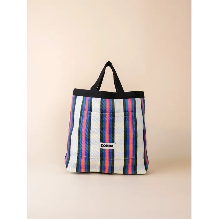 FONDA FONDA LUNCH BAG 007 (BLAUW - WIT)