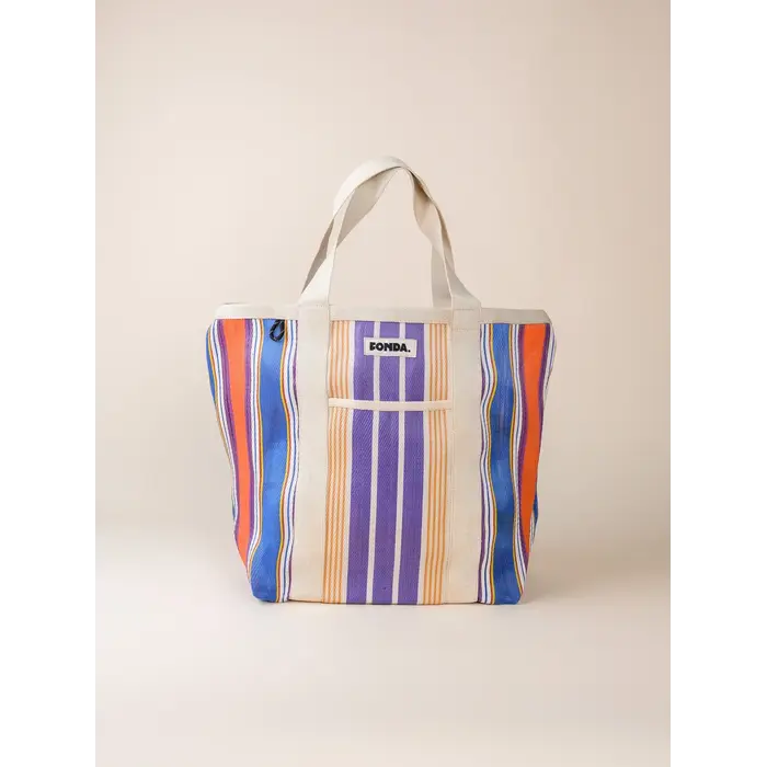 FONDA FONDA SHOPPER 004 (BLAUW - PAARS - ORANJE)