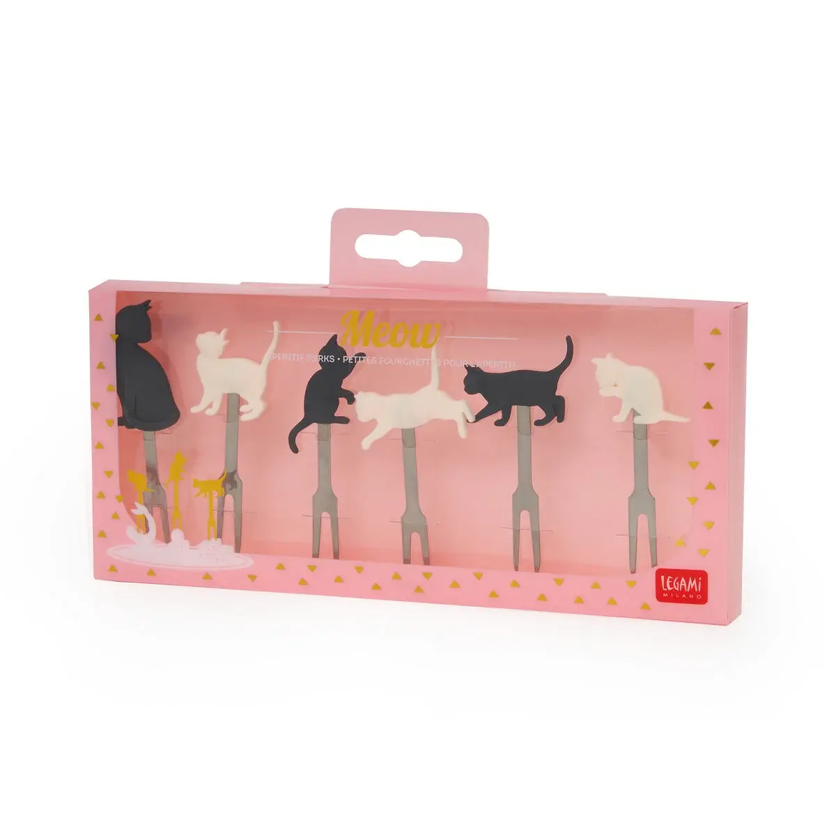 LEGAMI LEGAMI MEOW  SET OF 6 APERITIF FORKS KITTY