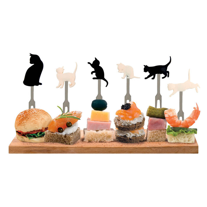 LEGAMI LEGAMI MEOW  SET OF 6 APERITIF FORKS KITTY