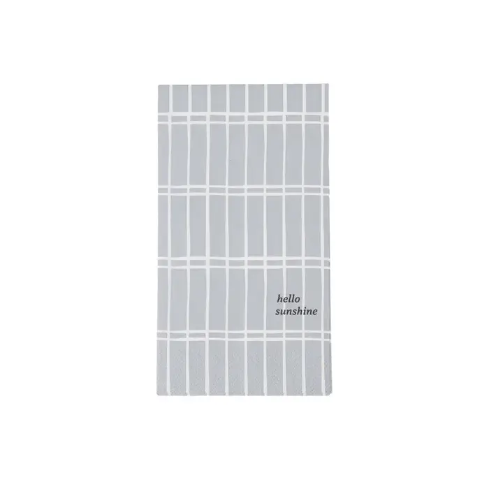 ZUSSS ZUSSS SERVETTEN RECHTHOEK RUIT HELLO SUNSHINE GRIJSBLAUW / GOUD