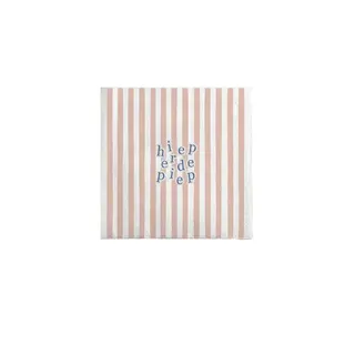 ZUSSS ZUSSS SERVETTEN VIERKANT STREEP HIEPERDEPIEP WIT / ROZE / BLAUW