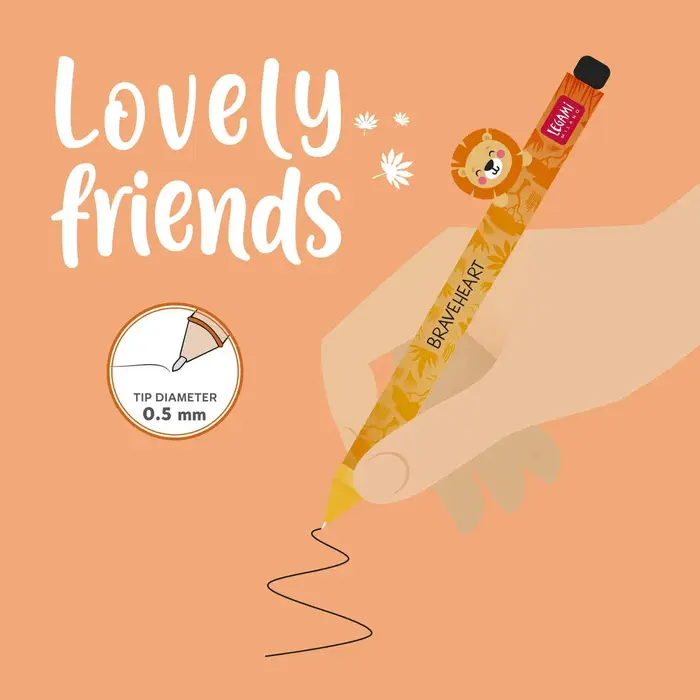 LEGAMI LEGAMI LOVELY FRIENDS GEL PEN WITH ANIMAL DECORATION LION