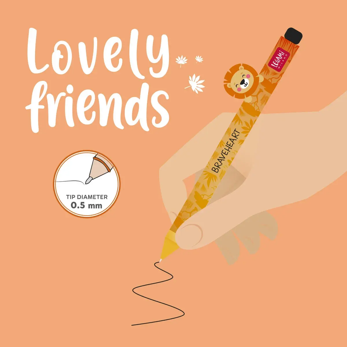 LEGAMI LEGAMI LOVELY FRIENDS GEL PEN WITH ANIMAL DECORATION LION