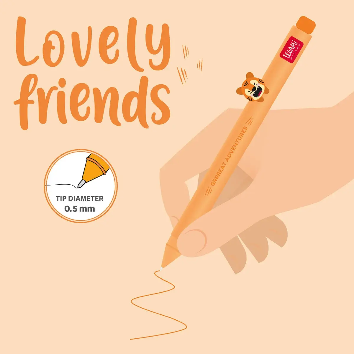 LEGAMI LEGAMI LOVELY FRIENDS GEL PEN WITH ANIMAL DECORATION TIGER