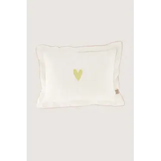 ZUSSS ZUSSS KUSSEN HARTJE RAND GESTIKT 35X25CM OFF WHITE / GOUD