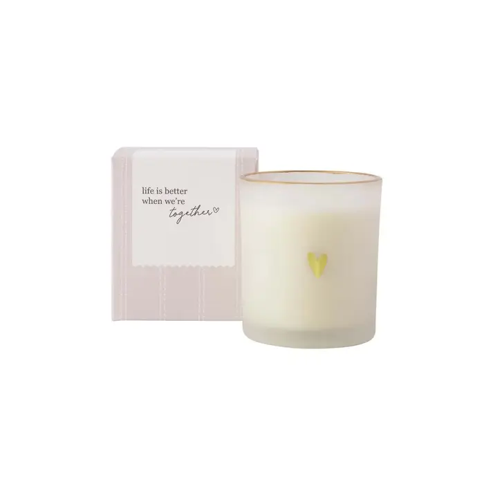 ZUSSS ZUSSS GEURKAARS GLAS IN DOOSJE LIFE IS BETTER WIT / GOUD / ZAND