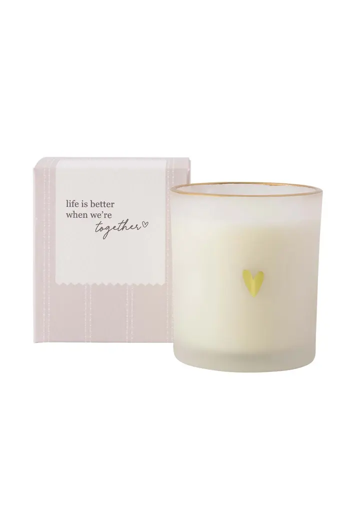 ZUSSS ZUSSS GEURKAARS GLAS IN DOOSJE LIFE IS BETTER WIT / GOUD / ZAND