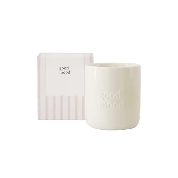 ZUSSS ZUSSS GEURKAARS KERAMIEK IN DOOSJE GOOD MOOD WIT / ZAND