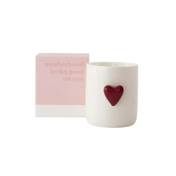 ZUSSS ZUSSS GEURKAARS KERAMIEK HART IN DOOSJE MOTHERHOOD WIT / ROOD / ROZE