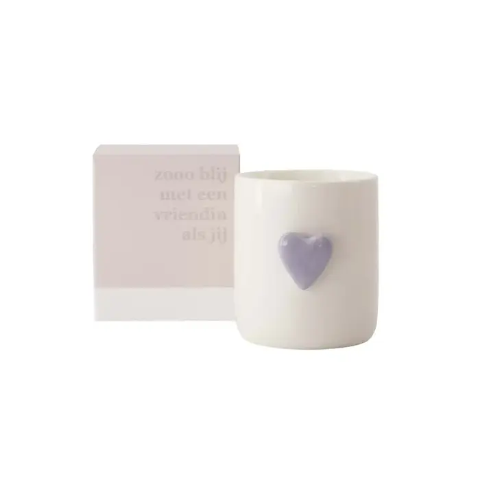 ZUSSS ZUSSS GEURKAARS KERAMIEK HART IN DOOSJE ZO BLIJ MET EEN VRIENDIN ALS JIJ WIT / LILA / ZAND
