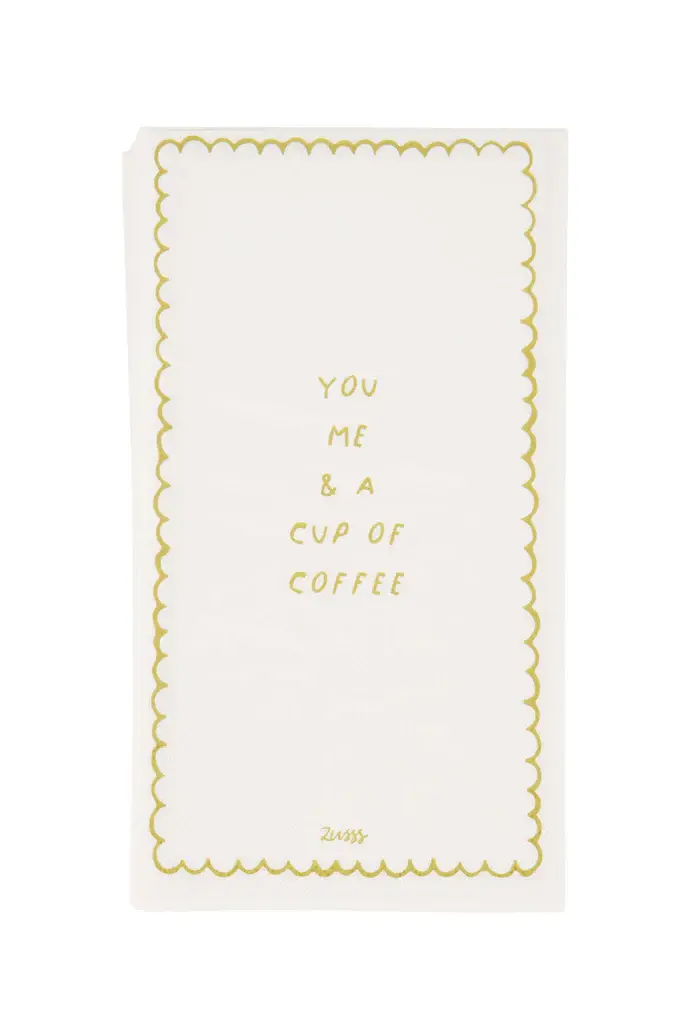 ZUSSS ZUSSS SERVETTEN RECHTHOEK YOU ME WIT/GOUD