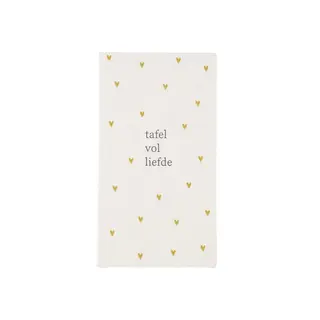 ZUSSS ZUSSS SERVETTEN RECHTHOEK HARTJES TAFEL VOL LIEFDE WIT / OKER