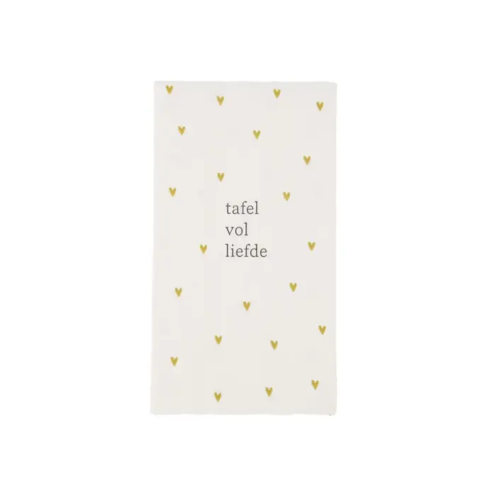 ZUSSS ZUSSS SERVETTEN RECHTHOEK HARTJES TAFEL VOL LIEFDE WIT / OKER