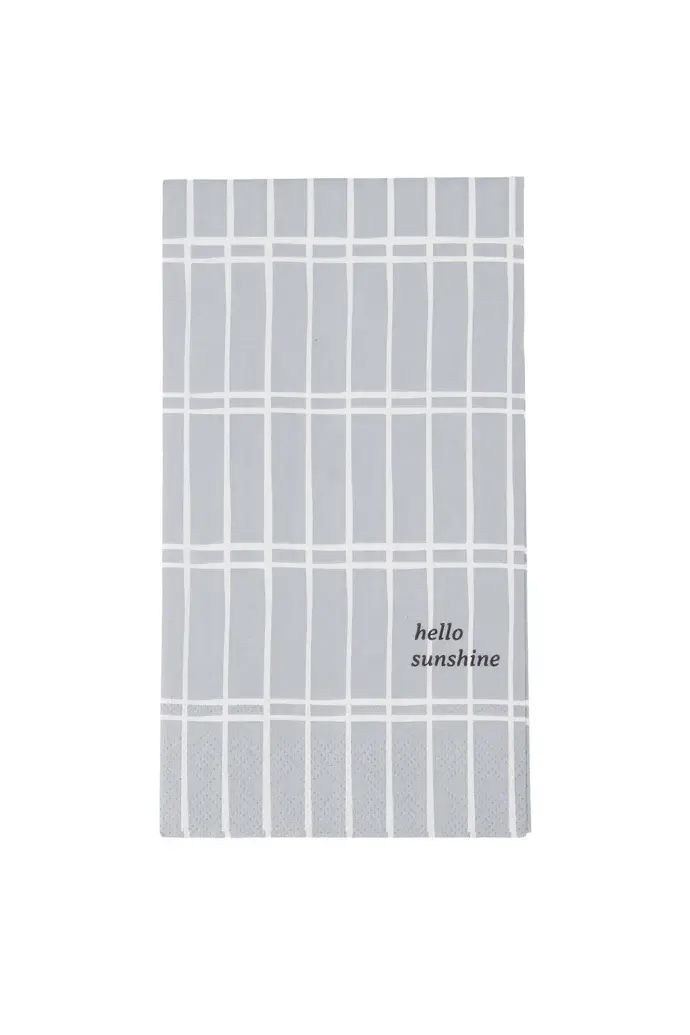 ZUSSS ZUSSS SERVETTEN RECHTHOEK RUIT HELLO SUNSHINE GRIJSBLAUW / GOUD