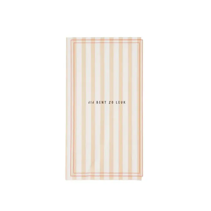 ZUSSS ZUSSS SERVETTEN RECHTHOEK STREEP JIJ BENT ZO LEUK WIT / ROZE