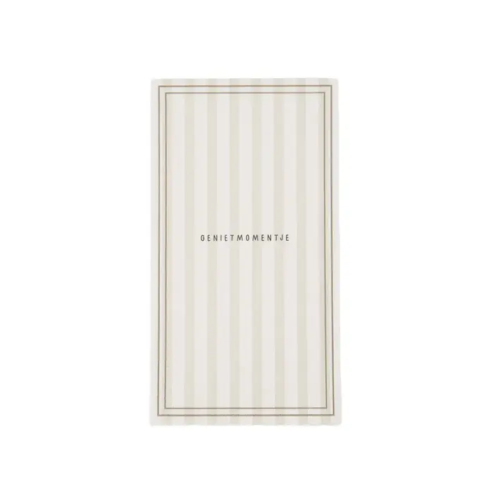 ZUSSS ZUSSS SERVETTEN RECHTHOEK STREEP GENIETMOMENTJE WIT / ZAND / BRUIN