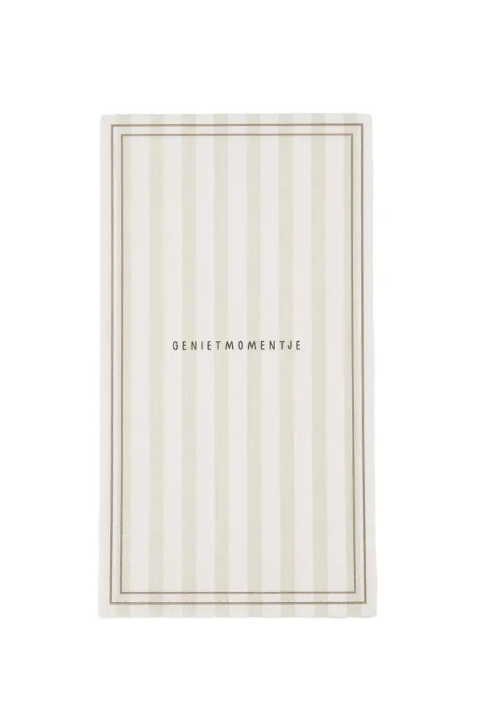 ZUSSS ZUSSS SERVETTEN RECHTHOEK STREEP GENIETMOMENTJE WIT / ZAND / BRUIN