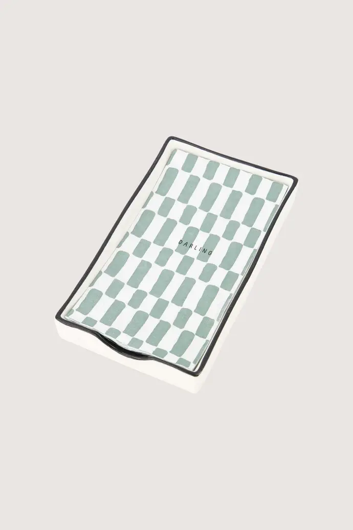 ZUSSS ZUSSS SERVETHOUDER RECHTHOEK KERAMIEK WIT