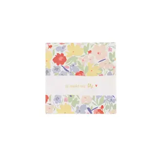 ZUSSS ZUSSS SERVETTEN VIERKANT BLOEMEN JIJ MAAKT MIJ BLIJ OFF WHITE / MULTICOLOR