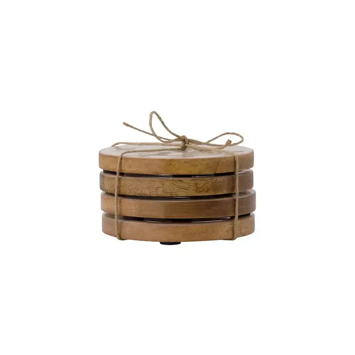 ZUSSS ZUSSS SET VAN 4 ONDERZETTERS PARELMOER HARTJE WIT / GOUD