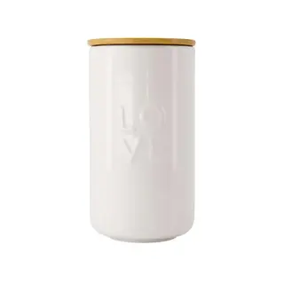 ZUSSS ZUSSS VOORRAADPOT KERAMIEK MET DEKSEL LOVE WIT