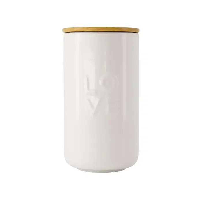 ZUSSS ZUSSS VOORRAADPOT KERAMIEK MET DEKSEL LOVE WIT